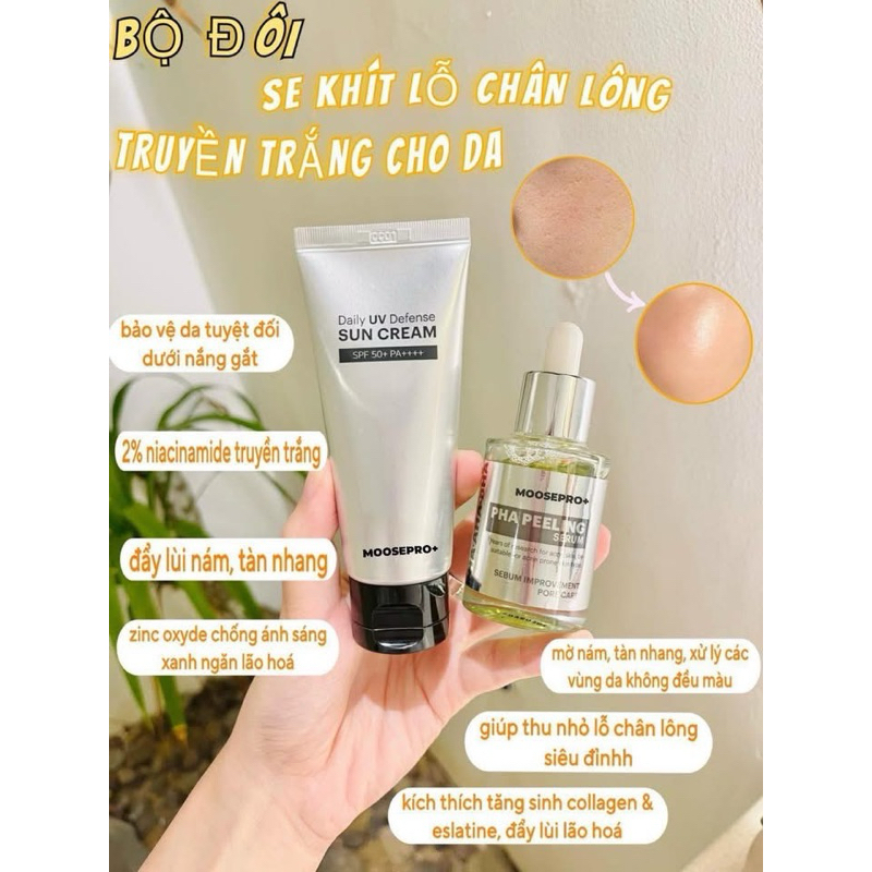 Kem chống nắng Moosepro+ DAILY UV DEFENSE SUN CREAM 50ml Hàn Quốc hạn 2028 (thay kem chống nắng Moose) IS284