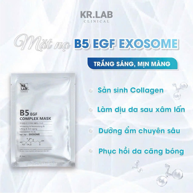 Combo 5-10 miếng Mặt nạ Kr.lab B5 EGF complex mask - hạn 2028 Hàn Quốc 3 IS435