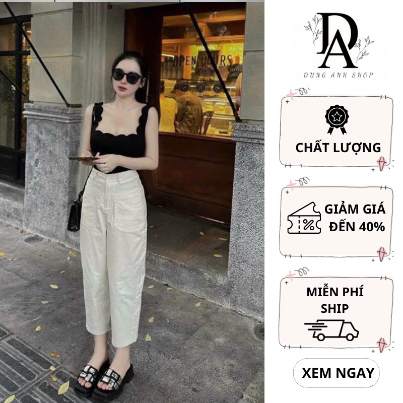 QUẦN KAKI DÁNG BAGGY (chất kaki giãn mềm tay loại 1) cạp khoá lưng cao túi zip hot trend