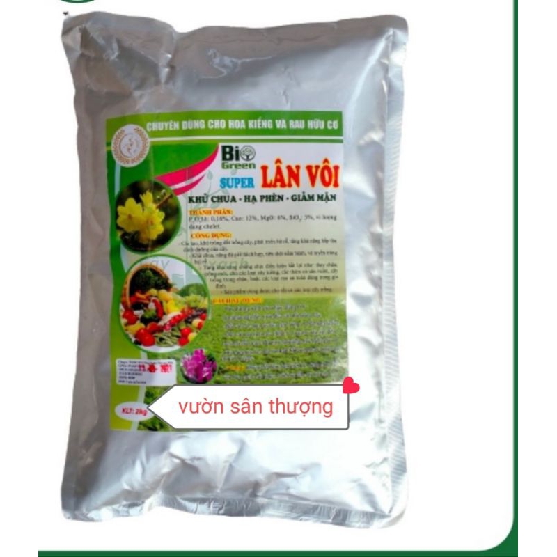 Super Lân Vôi 2kg Bi Green, Tinh Vôi Khử Trù.ng, Xử Lý Đất, Tiêu D.iệt Nấm Bệ.nh Tu.yến Tr.ùng