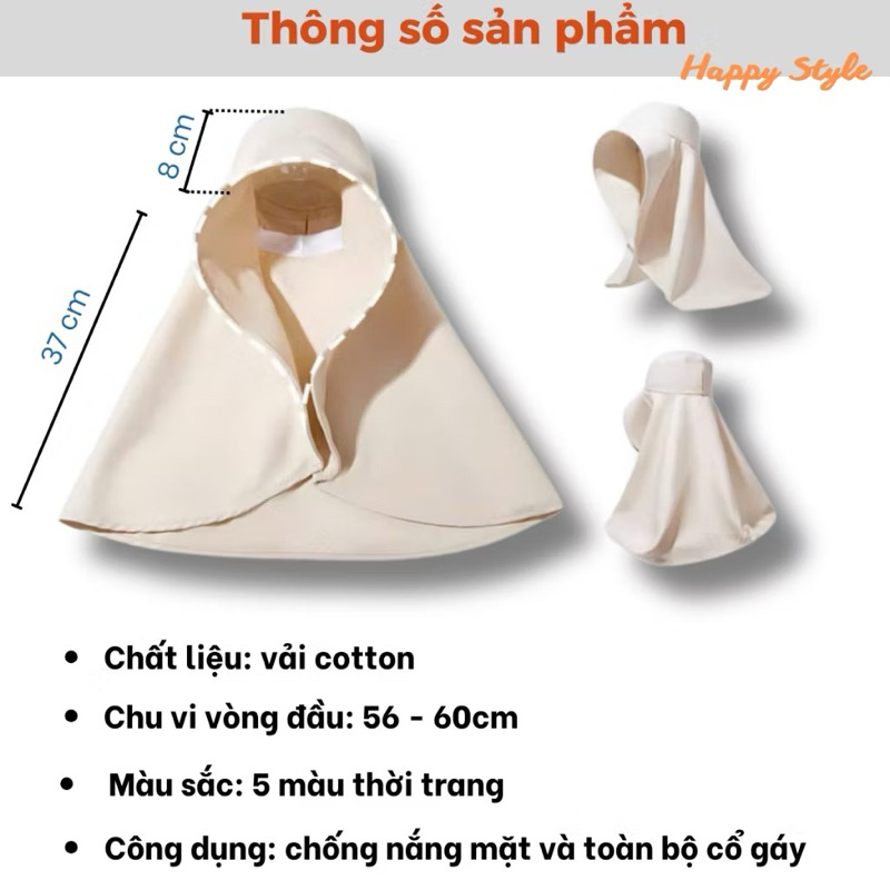 MŨ CHỐNG NẮNG TIA UV GẤP GỌN TRIỆU LỘ TƯ PHỦ VAI