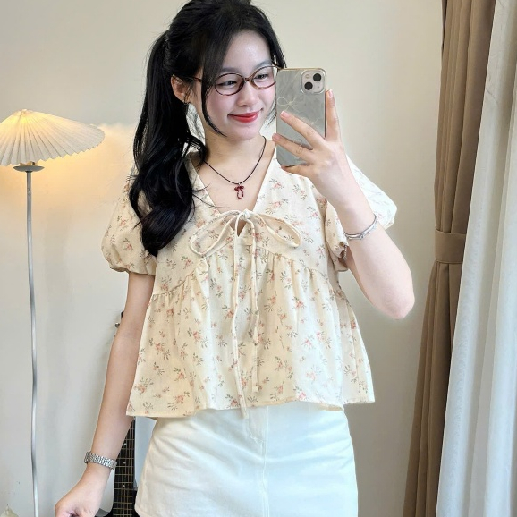 Áo Babydoll Joolate Form Rộng Xinh Xắn Dáng Yêu, Phong Cách Nữ Tính Trẻ Trung - Aobbd538 P0K34