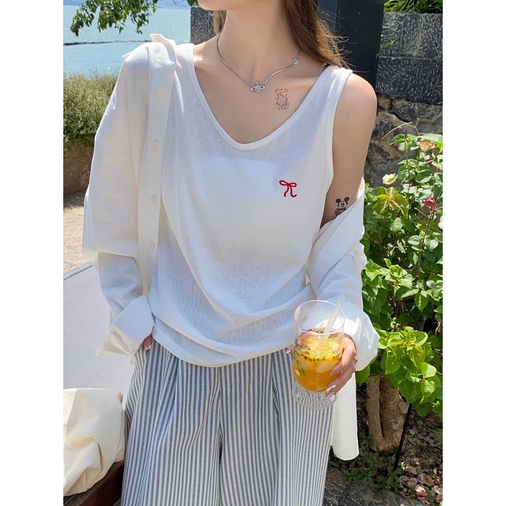 Áo thun ba lỗ nữ, sát nách nữ in hình Nơ nhỏ xinh xắn JULY FASHION, Áo thun nữ mùa hè chất Cotton xượt mềm mát