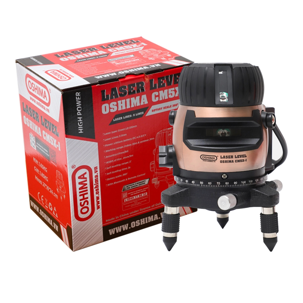 Máy cân mực Oshima CM5X-1 , CM5X-2LS Màu đồng 5 tia xanh dùng được ...