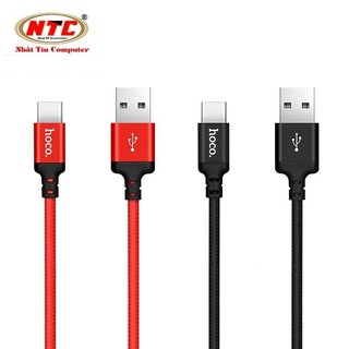 Cáp sạc dây dù Hoco X14 dài 2M cổng Type-C, max 3A - Phụ Kiện Nhất Tín
