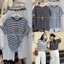 Áo Phông Nữ Kẻ Ngang Thêu Gấu hàng QC Mác Doudou A119