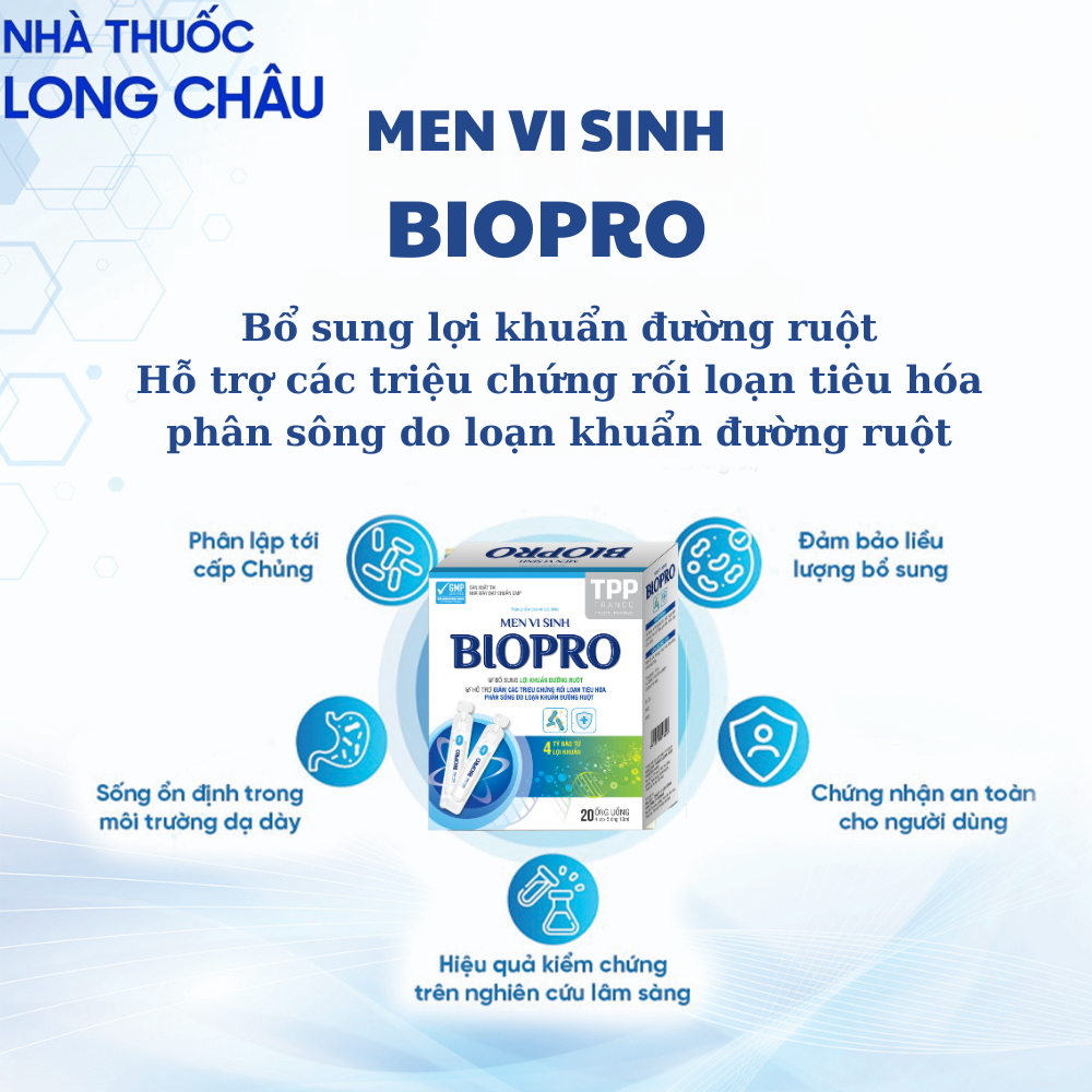 Ống MEN VI SINH BIOPRO TPP - Bổ sung lợi khuẩn, hỗ trợ giảm các triệu ...