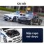 Đồ chơi xe ô tô cảnh sát BMW-M8 bằng hợp kim, chạy cót, có nhạc và đèn, mở được các cửa, tỷ lệ 1:32 toys