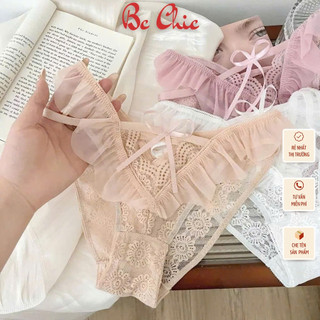 Quần lót nữ Q 2088 - Quần lót ren bánh bèo thắt nơ mềm mại BC_CHIC LINGERIE