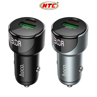 Tẩu sạc ô tô / Cốc sạc xe hơi Hoco Z42 hỗ trợ QC3.0 và PD20W - màn hình hiển thị điện áp - Phụ Kiện Nhất Tín
