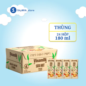Thùng 24 hộp 180ml Sữa hạt Vinamilk 9 loại hạt ít đường - Sữa hạt Vinamilk