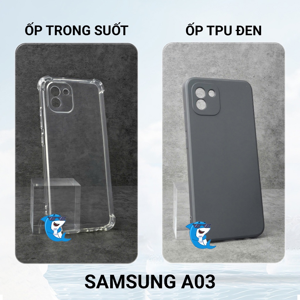 Ốp lưng Samsung A03, A03S, A03 Core silicon trong suốt dẻo cao cấp viền cạnh vuông chống sốc