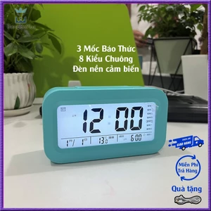 Đồng hồ để bàn báo thức sạc điện, báo thức, chuông to, có đèn led ban đêm, thời gian lưu trữ lâu dài