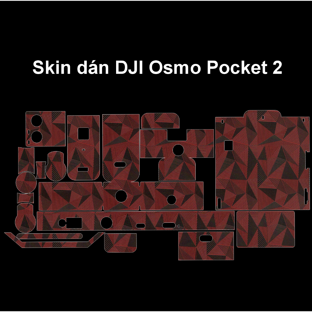 Skin dán DJI Osmo Pocket 2 mẫu Nordic đỏ | Film 3M vân nổi | Có custom theo yêu cầu | Miếng dán bảo vệ chống xước