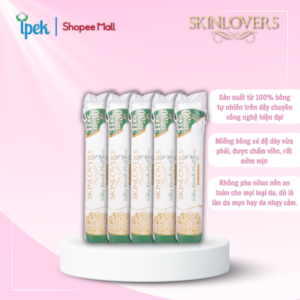 Ảnh Combo 5 Gói Bông Tẩy Trang Skinlovers 120+30 miếng (5 x 150 miếng) 3