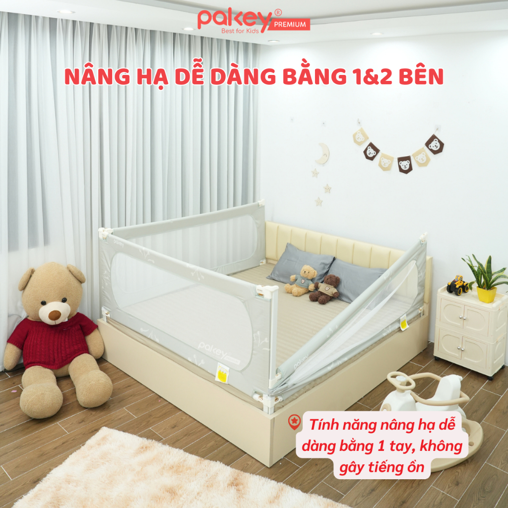 Ảnh Thanh Chắn Giường PAKEY G600 Cho Bé Cao Cấp, Chặn Giường An Toàn Giúp Bé Ngủ Ngon An Toàn 3