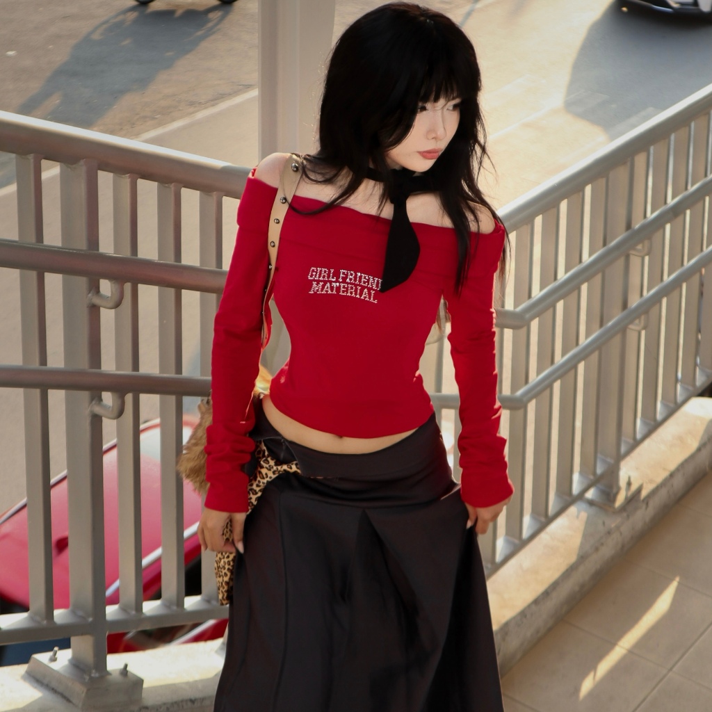 [ CÓ TÁCH SET ]SET ÁO BODY TRỄ VAI TAY DÀI ĐÍNH ĐÁ GIRL FRIEND FFCLUB MIX