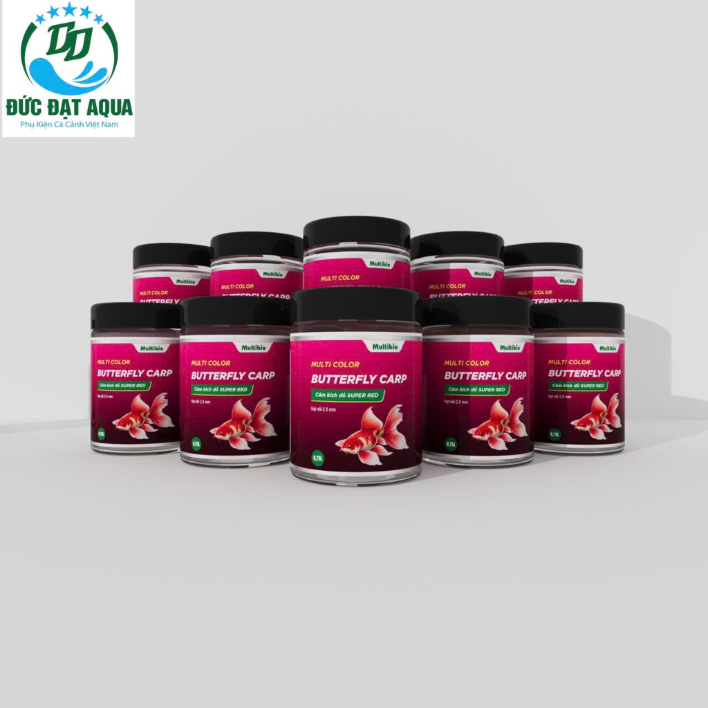 Butterfly carp super red 0,75L phù hợp cá chép sư tử, ranchu, goldfish. Kích đỏ hạt nổi 2.0 mm 3