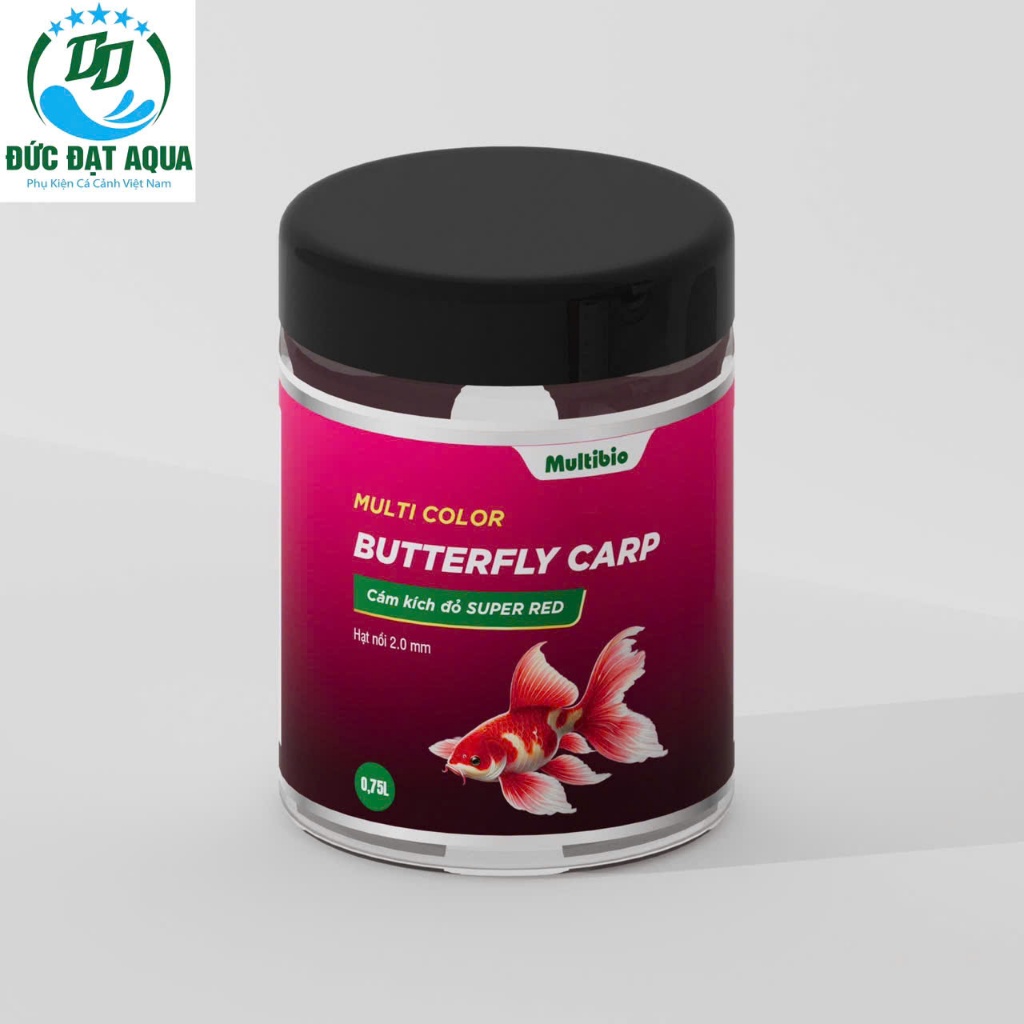 Butterfly carp super red 0,75L phù hợp cá chép sư tử, ranchu, goldfish. Kích đỏ hạt nổi 2.0 mm 7