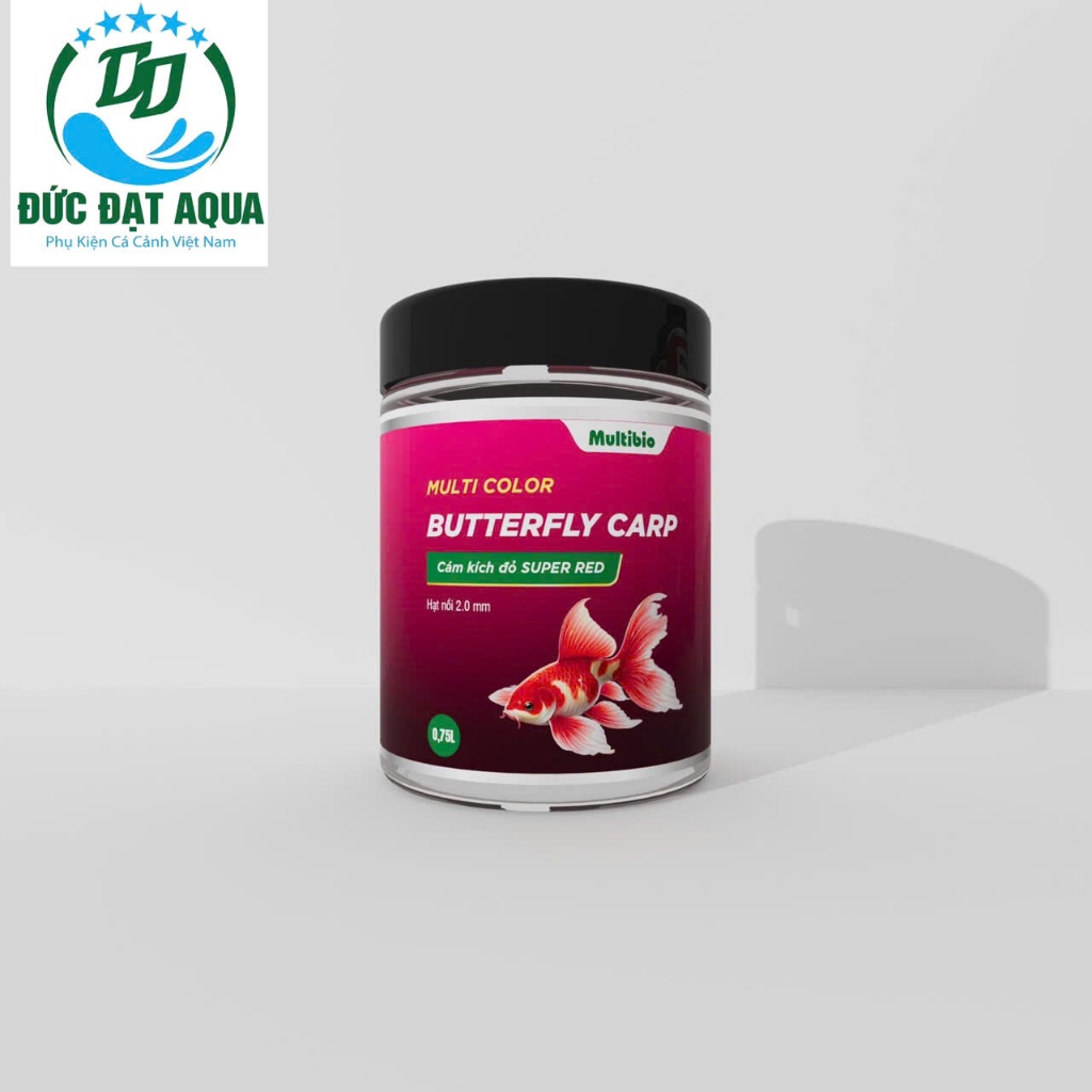 Butterfly carp super red 0,75L phù hợp cá chép sư tử, ranchu, goldfish. Kích đỏ hạt nổi 2.0 mm 5