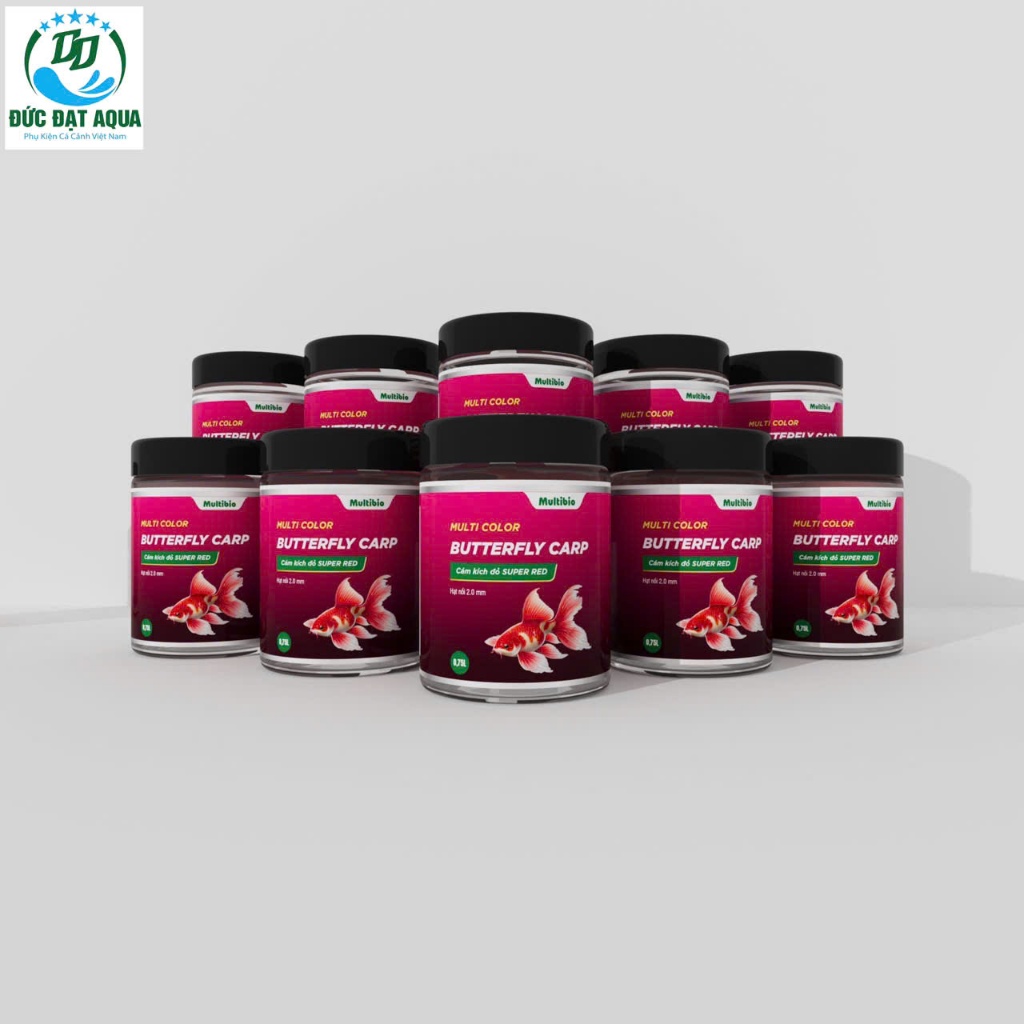 Butterfly carp super red 0,75L phù hợp cá chép sư tử, ranchu, goldfish. Kích đỏ hạt nổi 2.0 mm 6