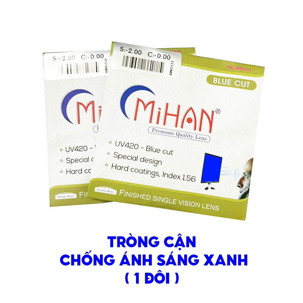 Ảnh Tròng kính cận ANNA mắt kính thường và chống ánh sáng xanh và tia uv 3