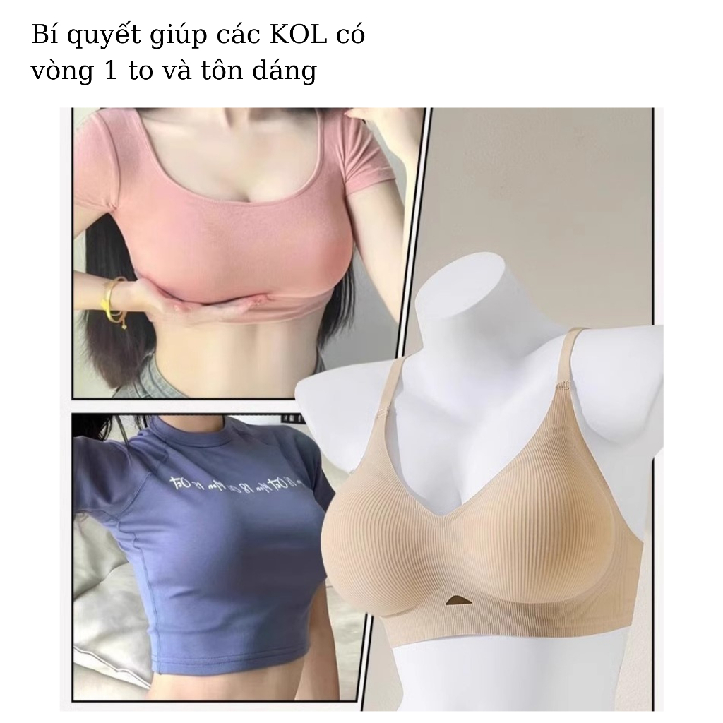 Áo Ngực Áo Lót Bra Nữ Su Mỏng Không Gọng Mút Đệm Tròn Gom Quả Chống Xệ Hạn Chế Mỡ Lưng -- 241050
