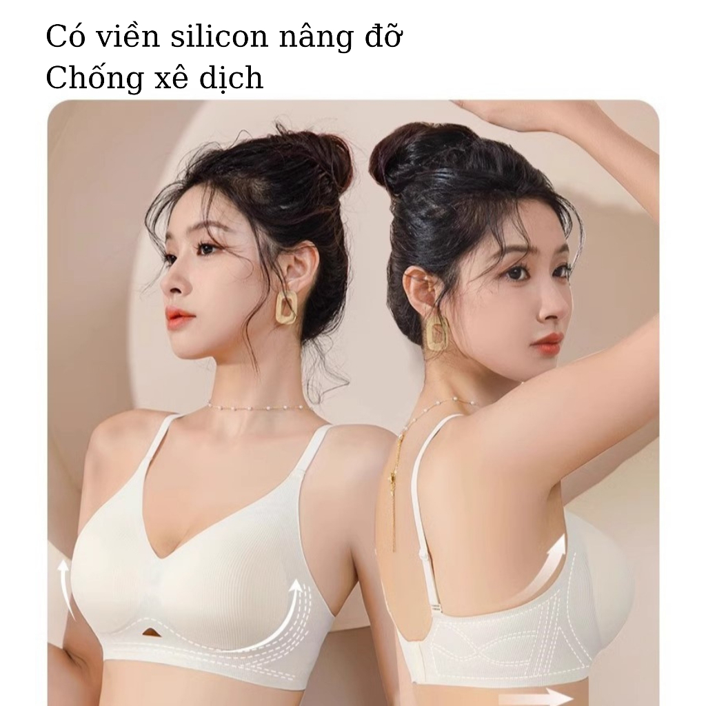 Áo Ngực Áo Lót Bra Nữ Su Mỏng Không Gọng Mút Đệm Tròn Gom Quả Chống Xệ Hạn Chế Mỡ Lưng -- 241050