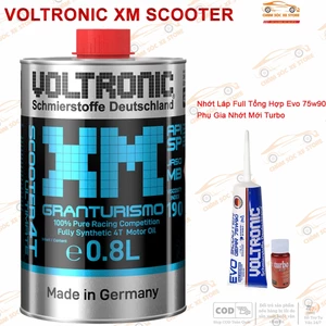 Dầu Nhớt Xe Tay Ga Voltronic XM Scooter Kèm 1 Tuýp Láp Full Tổng Hợp Voltronic Evo 75w90 và 1 Phụ Gia Nhớt Mới Turbo