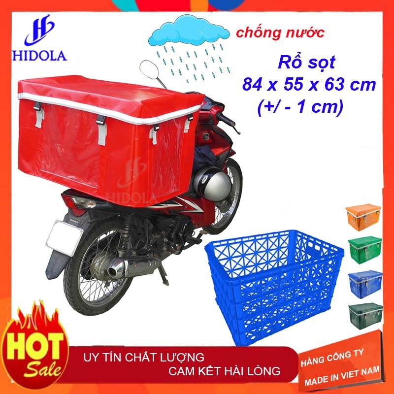 Túi trùm sọt nhựa giao hàng vải nhựa Tapulin HQ cho rổ cao 55cm C57N