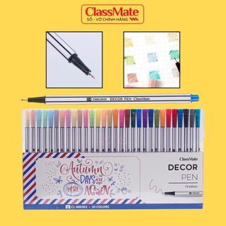 Bút Decor Pen Classmate Bút 30 Màu Ngòi Fineliner Đi Nét Siêu Mảnh, Ngòi 0.4mm, Màu Pastel Trang Trí Sổ Vở CL-MK003