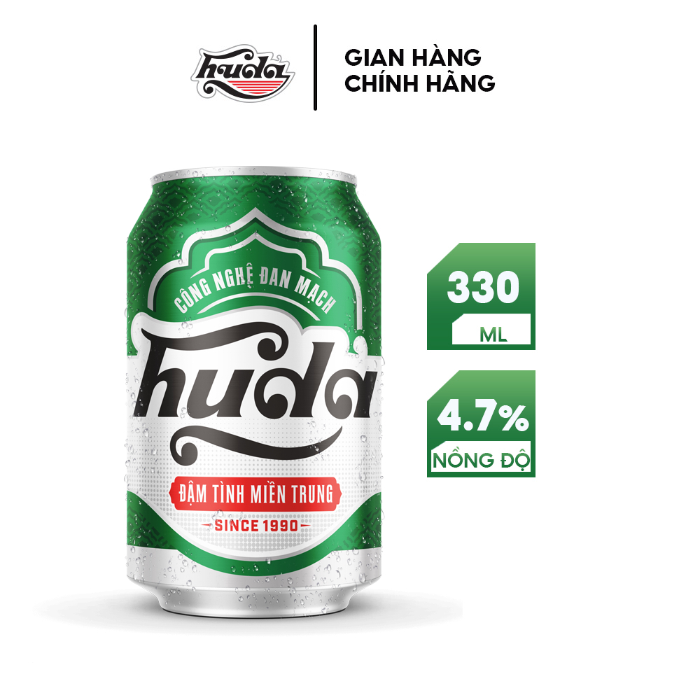 Ảnh Nồng độ cồn 4.7% - Combo 2 Thùng 24 lon bia Huda 330ml 1