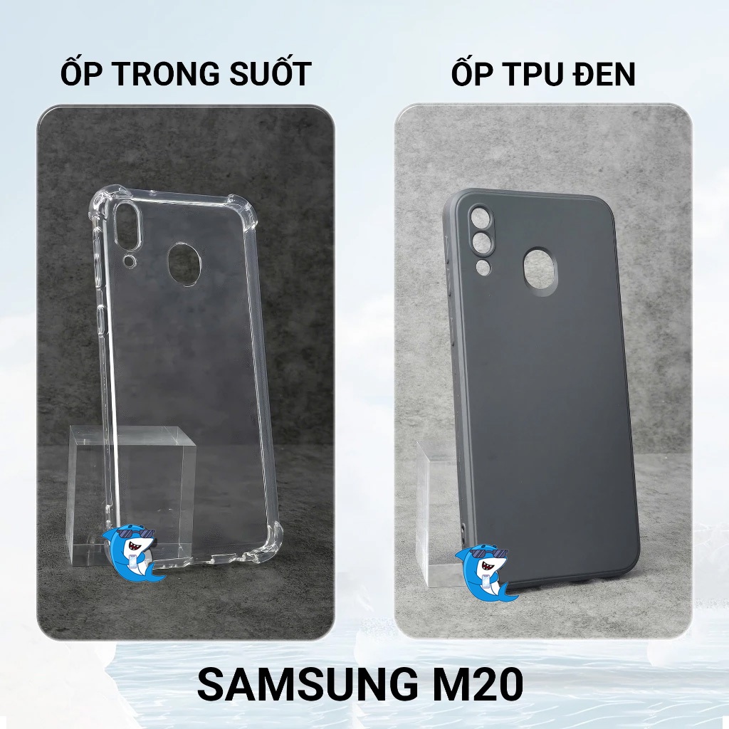 Ốp lưng Samsung M20 silicon trong suốt dẻo cao cấp chống sốc bảo vệ bốn góc viền vuông BIBI
