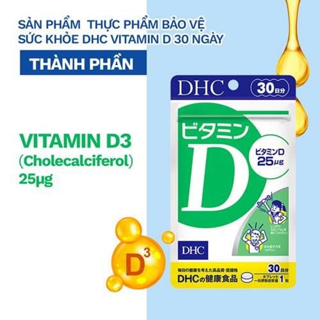 Viên uống DHC bổ sung Vitamin D3 cho cơ thể gói 30 viên