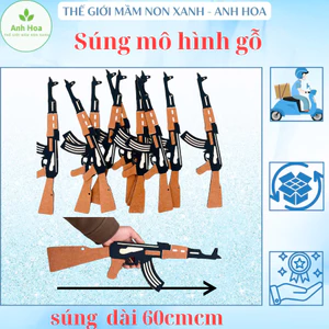 Súng mô hình,bộ đội , chất liệu gỗ , dài 60cm, trang trí mầm non , mầm non steam , giáo cụ ,#giaovienmamnon #steammamnon