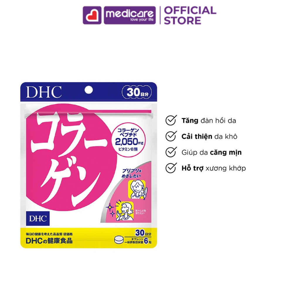 Viên uống DHC collagen hỗ trợ làm đẹp da gói 180 viên
