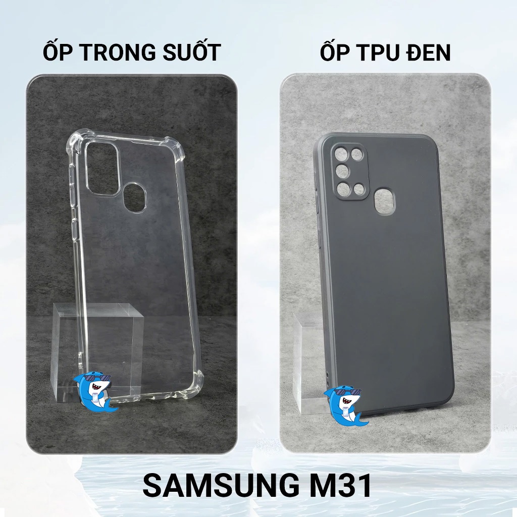 Ốp lưng Samsung M51, M31, M21 silicon trong suốt dẻo cao cấp chống sốc viền vuông bảo vệ cam bibi