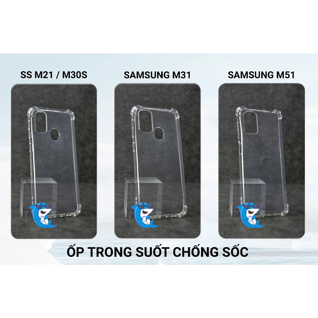 Ốp lưng Samsung M51, M31, M21 silicon trong suốt dẻo cao cấp chống sốc viền vuông bảo vệ cam bibi