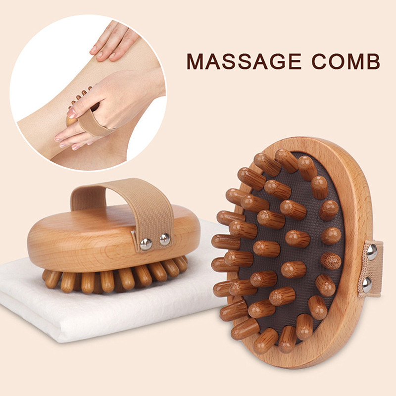 Lược chải đệm khí massage cơ thể chải tóc chăm sóc da đầu bằng gỗ cao cấp Cool Green