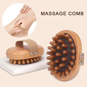 Lược chải đệm khí massage cơ thể chải tóc chăm sóc da đầu bằng gỗ cao cấp Cool Green