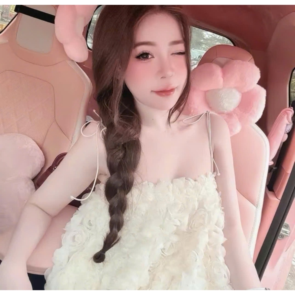 Áo 2 Dây Hoa Nổi 3D Dáng Suông Babydoll Đi Biển, Áo Hai Dây Bản Thiết Kế Nữ Xinh - CHAMIE STUDIO
