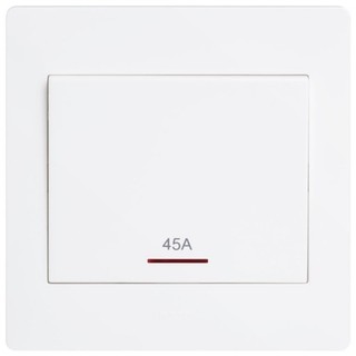 WGMR45D1-Công tắc 45A- Cho lò nướng, bếp điện từ, bếp hồng ngoại  45A có đèn báo hiệu- Hager