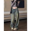 Quần Jean Ống Rộng Nữ Màu Xanh Bụi Lưng Cao. Quần Bò Ống Suông Phong Cách Retro Ulzzang Hàn Quốc
