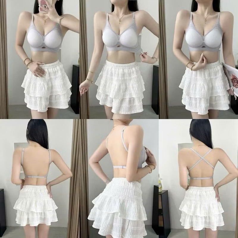 Áo lót nữ, áo bra su dây chéo đệm 3cm tàng hình không lộ viền 9736