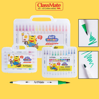 Bút Lông Màu 2 Đầu Artmate Bộ 12/24/48 Màu, Bút Brush Viết Calligraphy, Trang Trí Sổ Vở, Màu Sắc Tươi Sáng AM-WC451/3/5