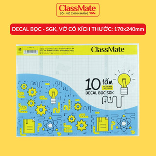 Decal Bọc Sách Vở Classmate Bọc Vở Vân Kim Cương, Trong Suốt, Chống Thấm Cho Sách Vở Kích Thước 17x24cm CL-DC315