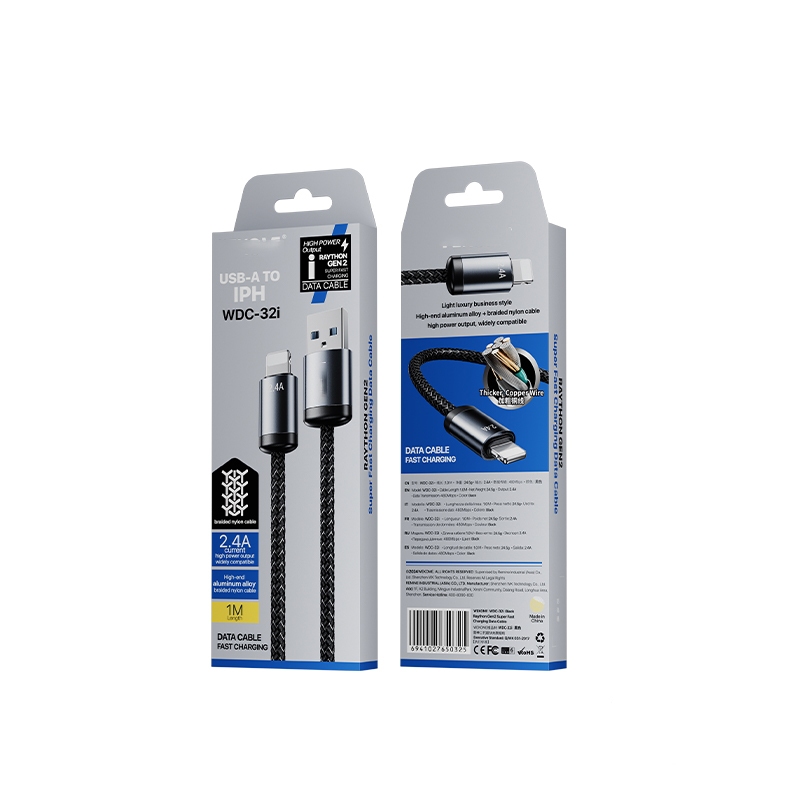 CÁP SẠC NHANH BỌC VẢI CHỐNG ĐỨT TÍCH HỢP SẠC NHANH 35W-65W CHO ĐIỆN THOẠI , MÁY TÍNH BẢNG ... WDC-33/WDC-35/WDC-32