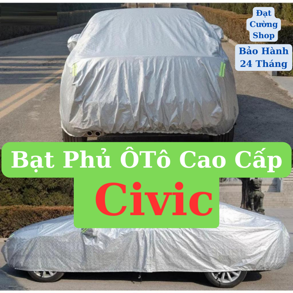 Bạt phủ ô tô Honda civic cao cấp-Chống nắng, chống nóng 3 lớp