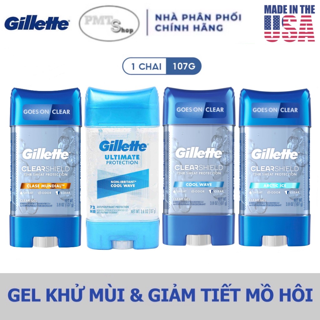 Lăn khử mùi Gillette Clear Shield Gel 107g hương Arctic Ice / Cool Wave ...