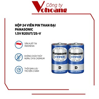 Bộ 4 pin D dùng cho bếp gas - Panasonic đại carbon - R20UT (Xanh)